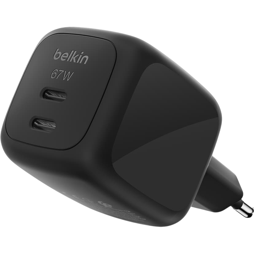 Network charger Belkin BoostCharge Pro Dual USB-C GaN Wall Charger 67W Black - WCH020kqBK - photo 2