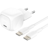 Network charger Belkin BoostCharge USB-C Wall Charger 20W + USB-C Cable White (WCA009kq1MWH-B6)