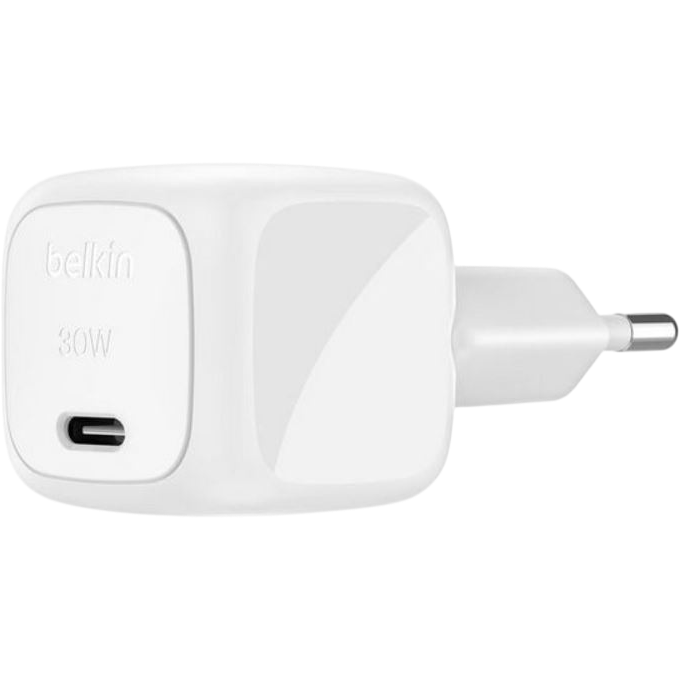 Network charger Belkin BoostCharge USB-C Wall Charger 30W + USB-C Cable White - WCA008kq1MWH-B6 - photo 2