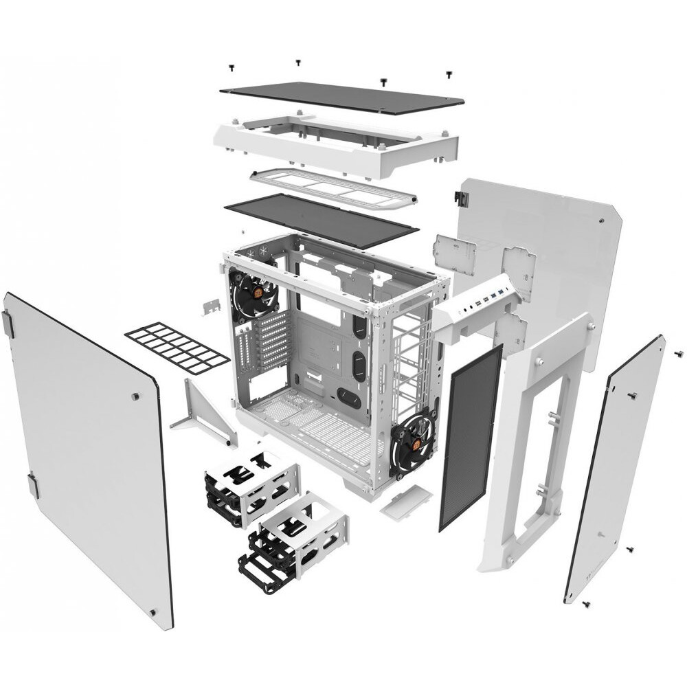 Datoru korpuss Thermaltake View 71 TG White (CA-1I7-00F6WN-00) - foto 9