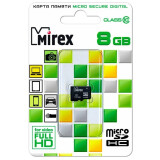 Atmiņas kartes 8Gb MicroSD Mirex (13612-MC10SD08)