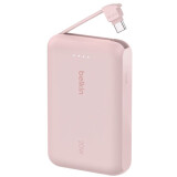 External power bank Belkin BoostCharge Power Bank 10K with Integrated Cable Pink (BPB021hqPK)