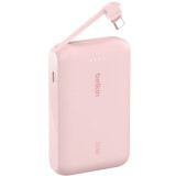 External power bank Belkin BoostCharge Power Bank 10K with Integrated Cable Pink (BPB021hqPK)