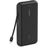 External Power Bank Belkin BoostCharge Power Bank 20K with Integrated Cable Black (BPB024hqBK)