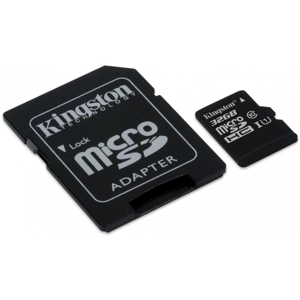 Atmiņas kartes 32Gb MicroSD Kingston + SD adapter (SDCIT/32GB)