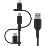 Kabel USB - microUSB/USB Type-C/Lightning, 1m, Belkin CAC001bt1MBK