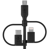 Kabel USB - microUSB/USB Type-C/Lightning, 1m, Belkin CAC001bt1MBK