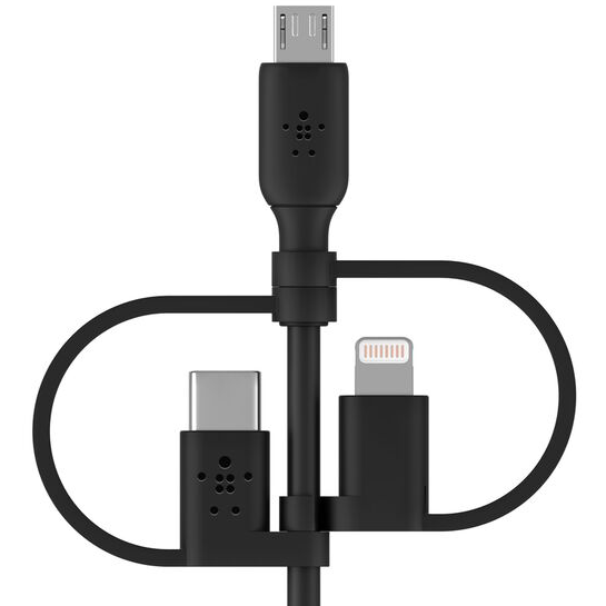 Kabel USB - microUSB/USB Type-C/Lightning, 1m, Belkin CAC001bt1MBK - Foto 2