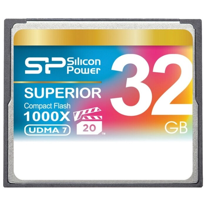Atmiņas kartes 32Gb Compact Flash Silicon Power 1000x (SP032GBCFC1K0V10)