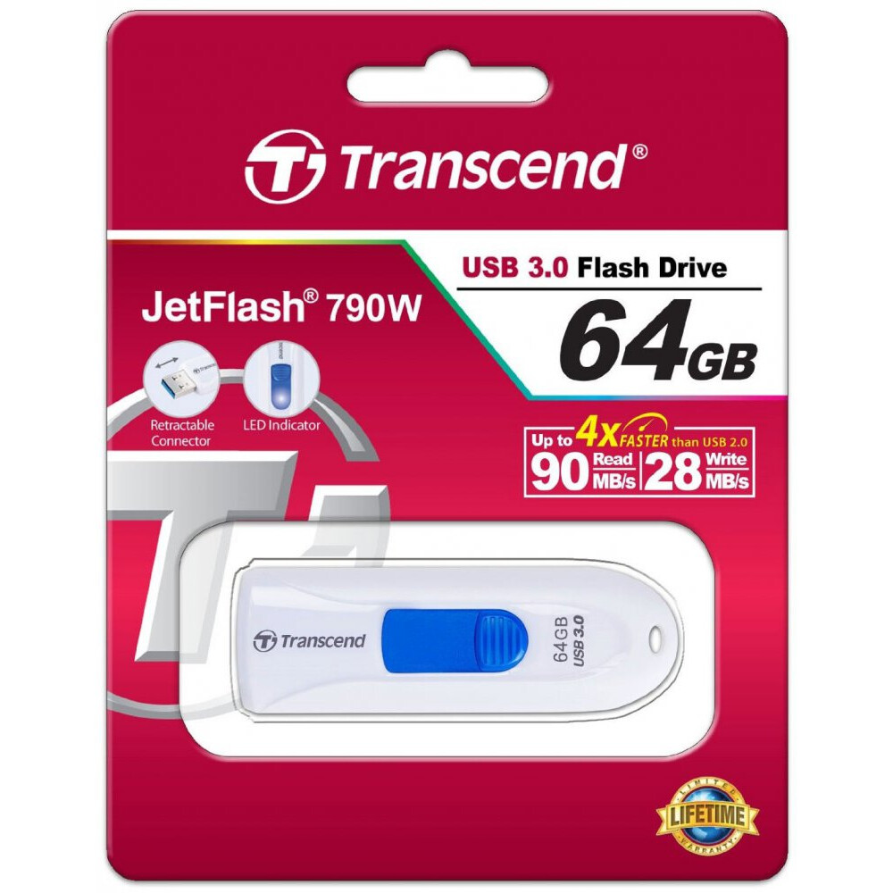 USB-Flash-Laufwerk 64GB Transcend JetFlash 790 White (TS64GJF790W) - Foto 2