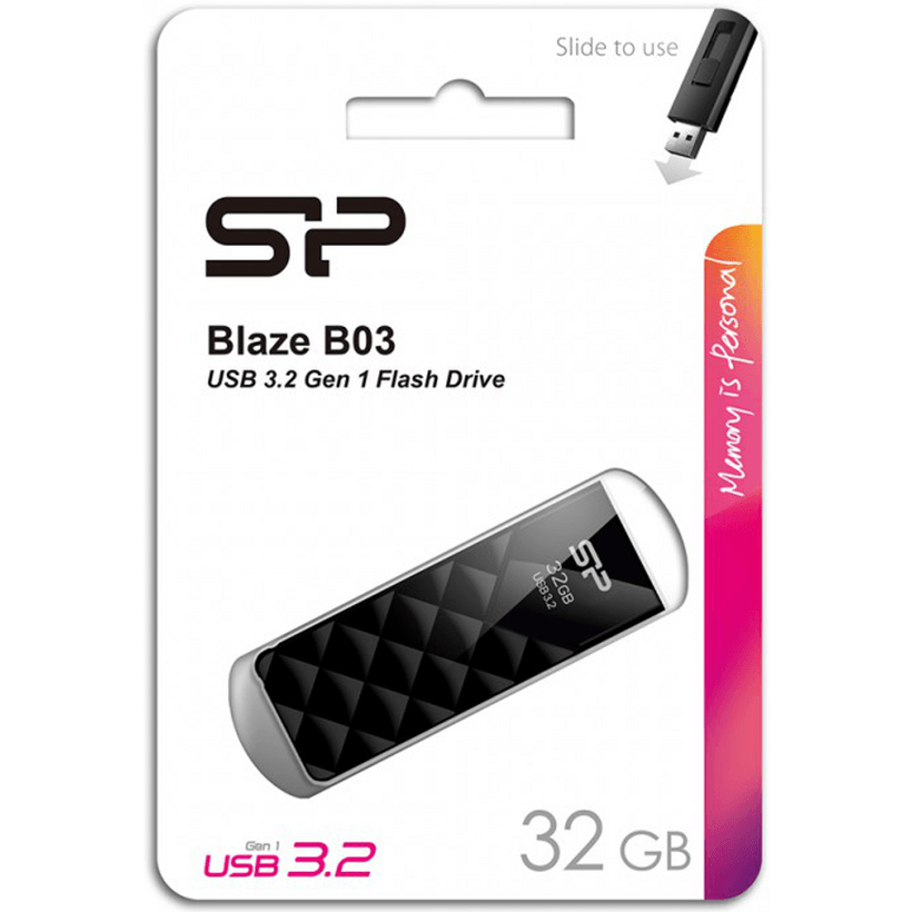 USB zibatmiņa 32Gb Silicon Power Blaze B03 Black (SP032GBUF3B03V1K) - foto 2