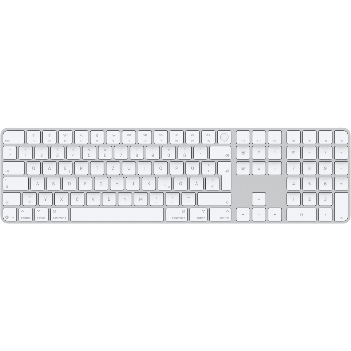 clavier Apple Magic Keyboard With Touch ID and Numeric Keypad White Keys (USB-C) (German) - MXK73D/A