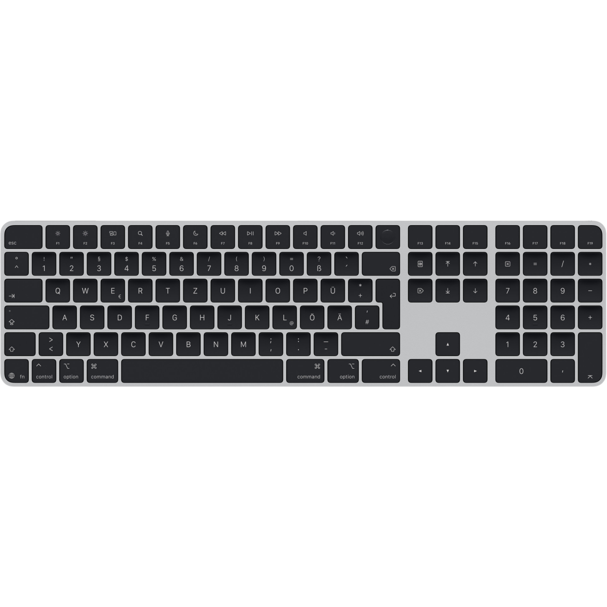 clavier Apple Magic Keyboard With Touch ID and Numeric Keypad Black Keys (USB-C) (German) - MXK83D/A