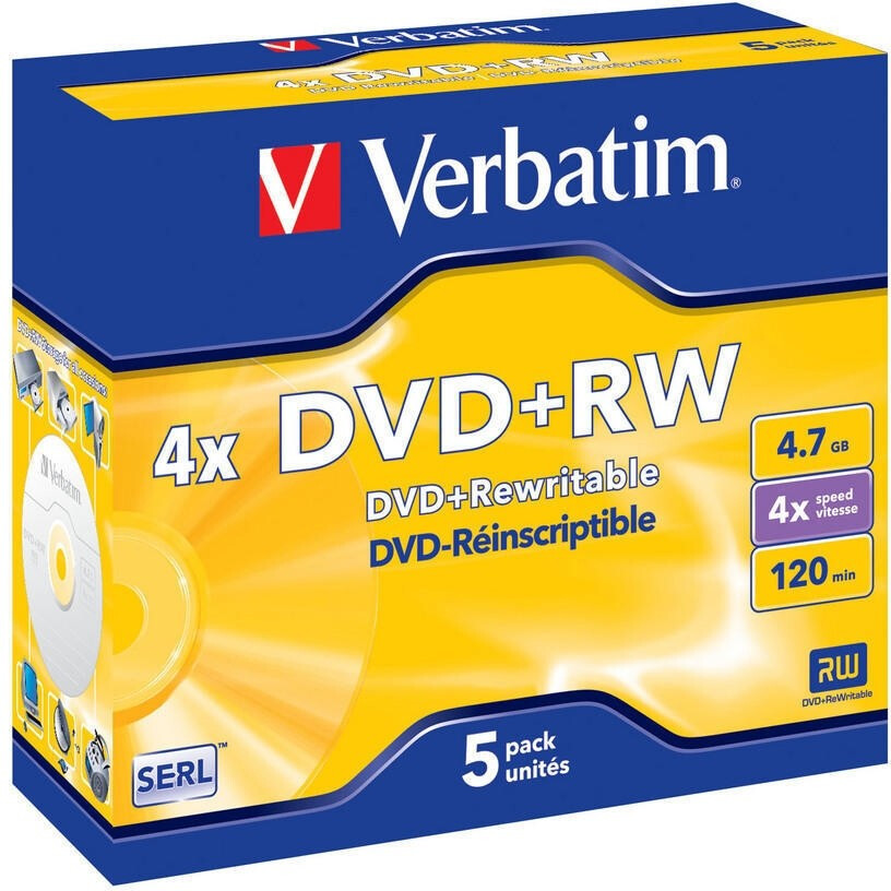DVD+RW Laufwerk Verbatim 4.7GB 4x Jewel Case (5 pcs) - 43229