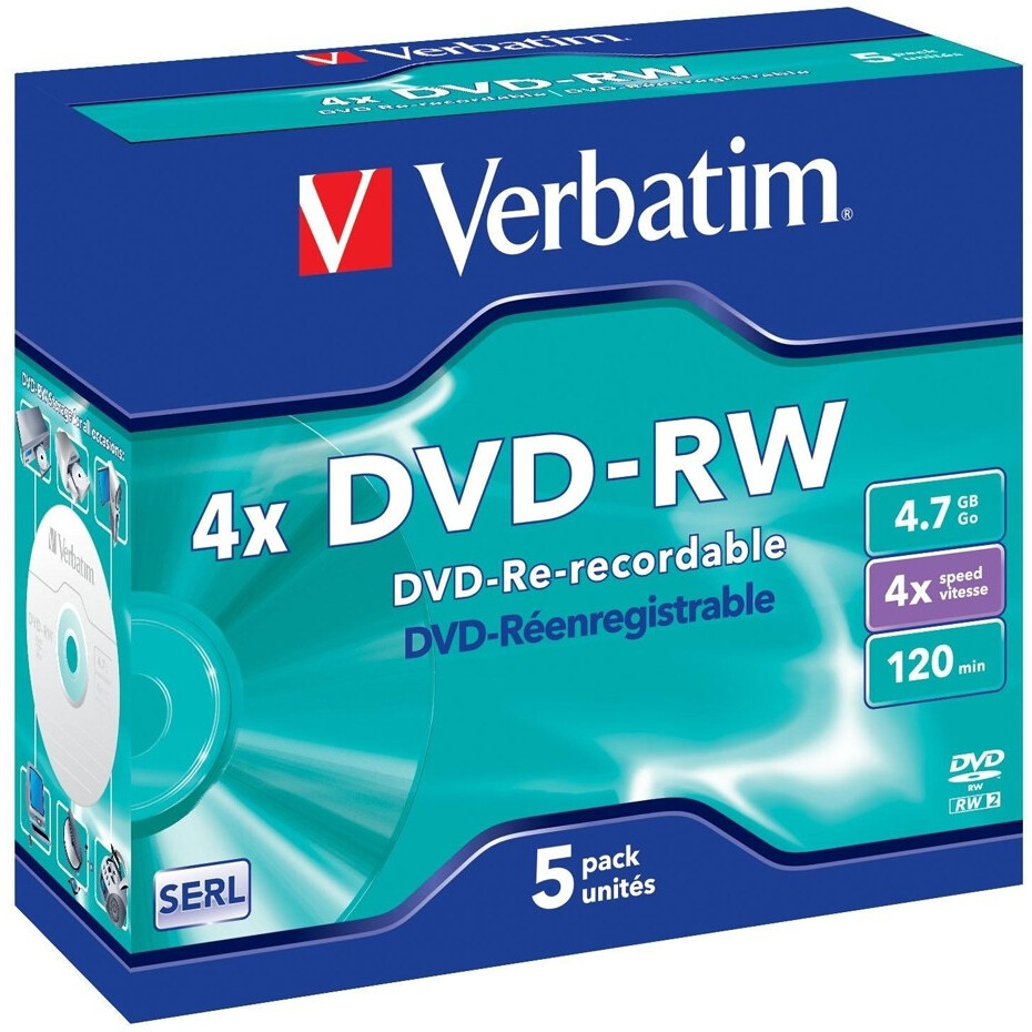 DVD-RW Laufwerk Verbatim 4.7GB 4x Jewel Case (5 pcs) (43285)