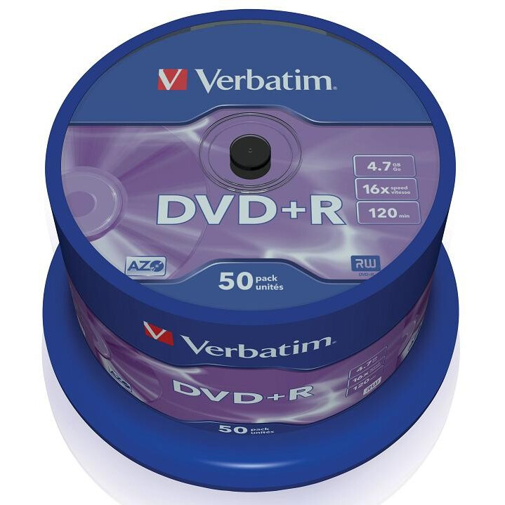 DVD+R Laufwerk Verbatim 4.7GB 16x Cake Box (50 pcs) (43550)