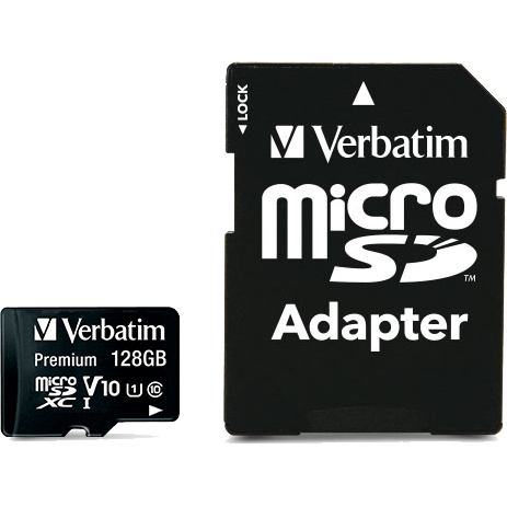 Speicherkarte 128GB MicroSD Verbatim + SD adapter (44085)