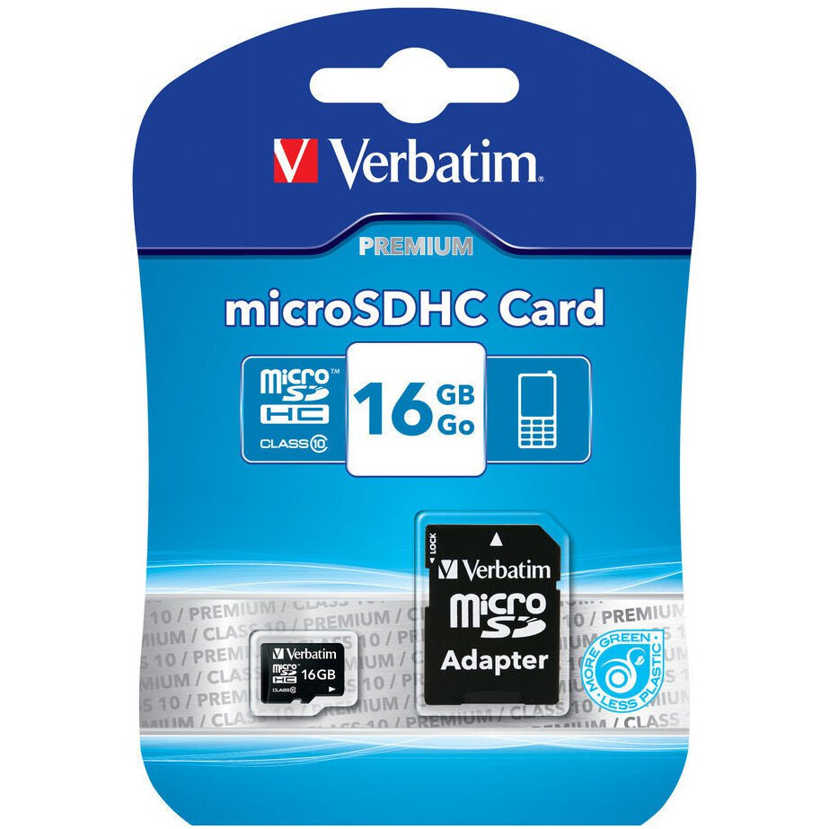 Carte mémoire 16GB MicroSD Verbatim + SD adapter (44082) - photo 2