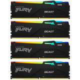 Mémoire vive 128GB DDR5 5600MHz Kingston Fury Beast RGB (KF556C40BBAK4-128) (4x32GB KIT)