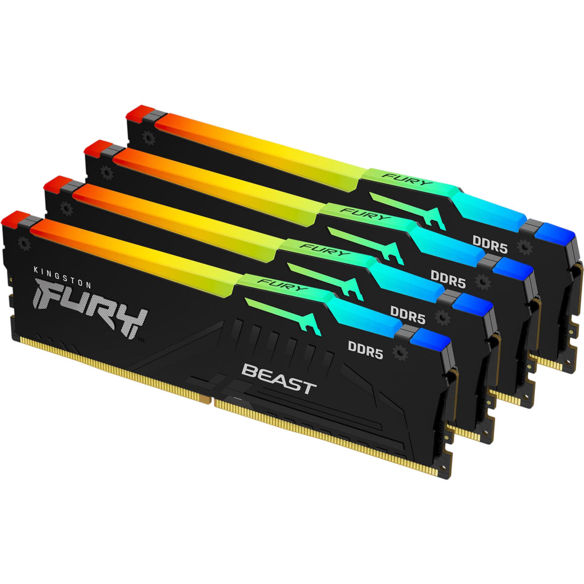 Mémoire vive 128GB DDR5 5600MHz Kingston Fury Beast RGB (KF556C40BBAK4-128) (4x32GB KIT) - photo 2