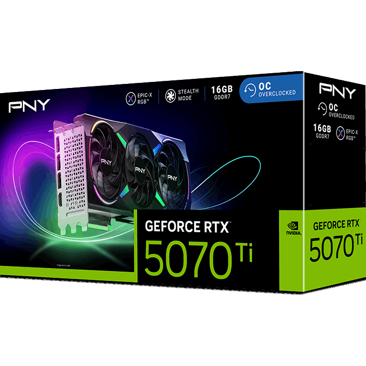 Carte graphique NVIDIA GeForce RTX 5070 Ti PNY EPIC-X Triple Fan ARGB OC 16GB (VCG5070T16TFXXPB1-O) - photo 10