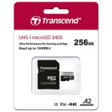 Atmiņas kartes 256Gb MicroSD Transcend + SD adapter (TS256GUSD340S)
