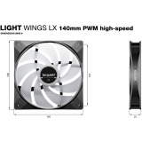 Ventilateur pour boîtier Be Quiet Light Wings LX 140mm PWM High Speed Black, 3 pcs (BL130)