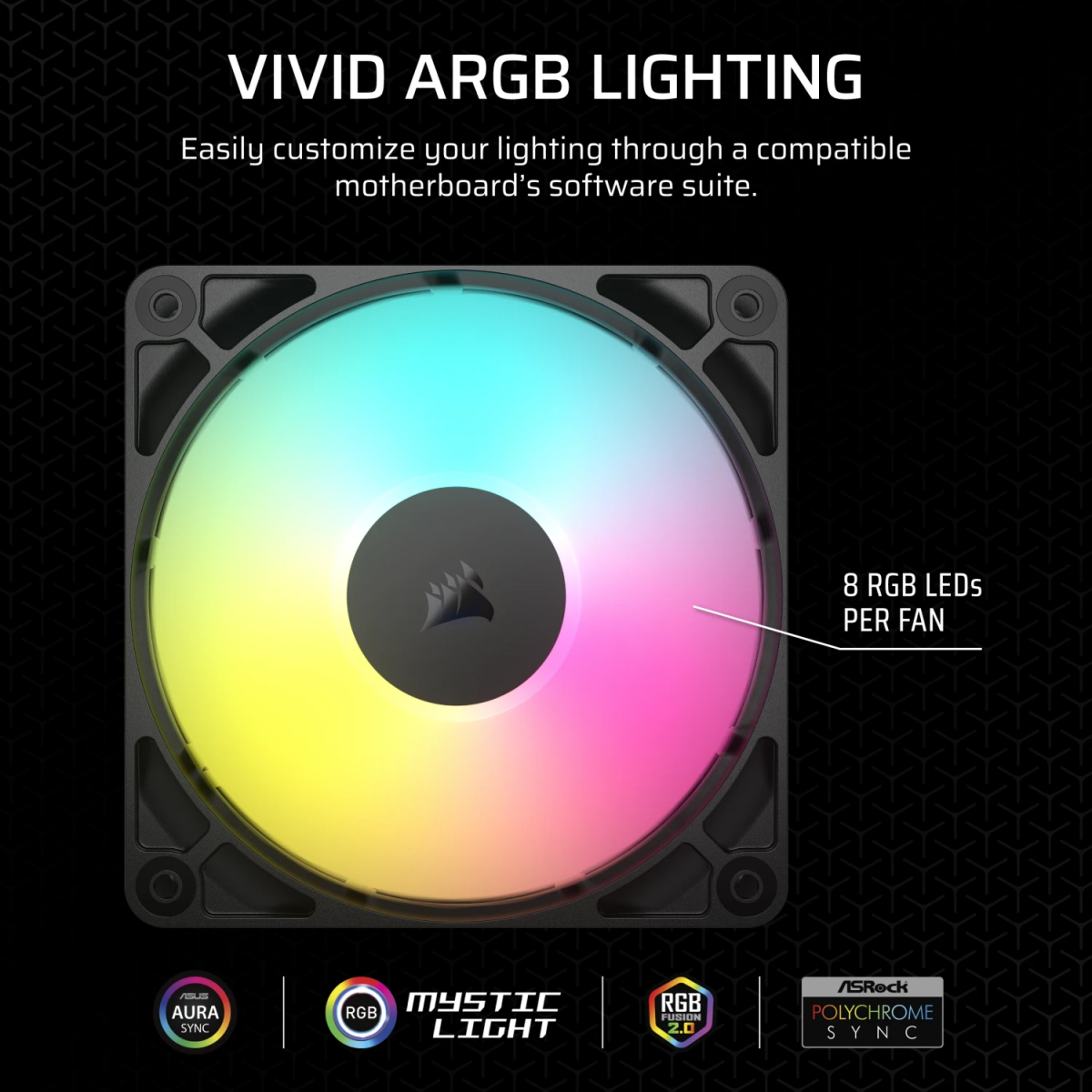 Ventilateur pour boîtier Corsair RS120 ARGB Black (CO-9050180-WW) - photo 7