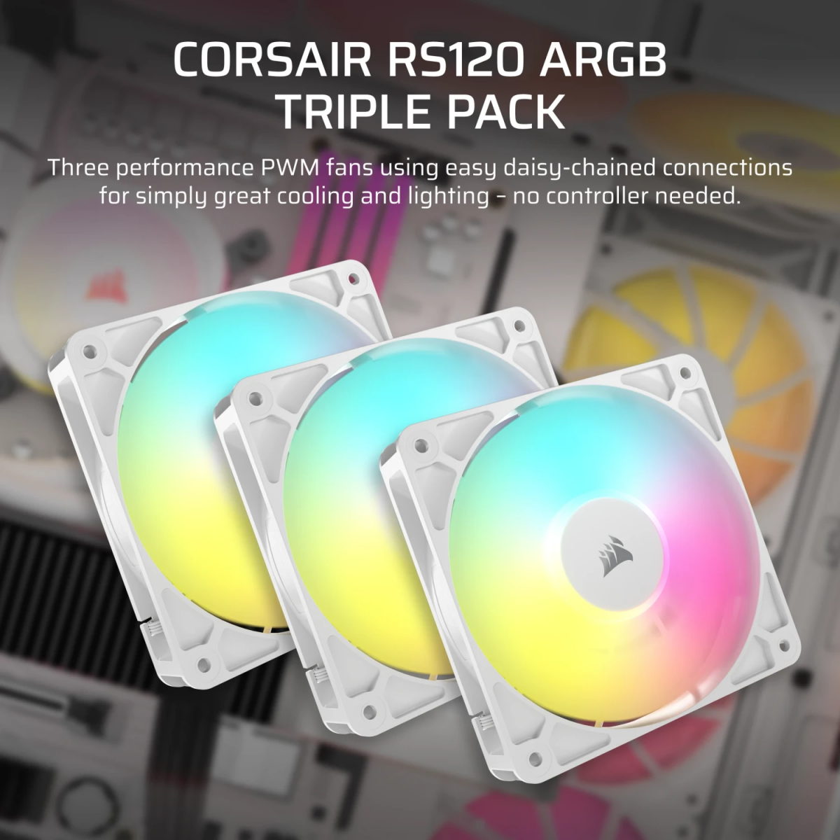 Ventilateur pour boîtier Corsair RS120 ARGB White (CO-9050185-WW) - photo 7