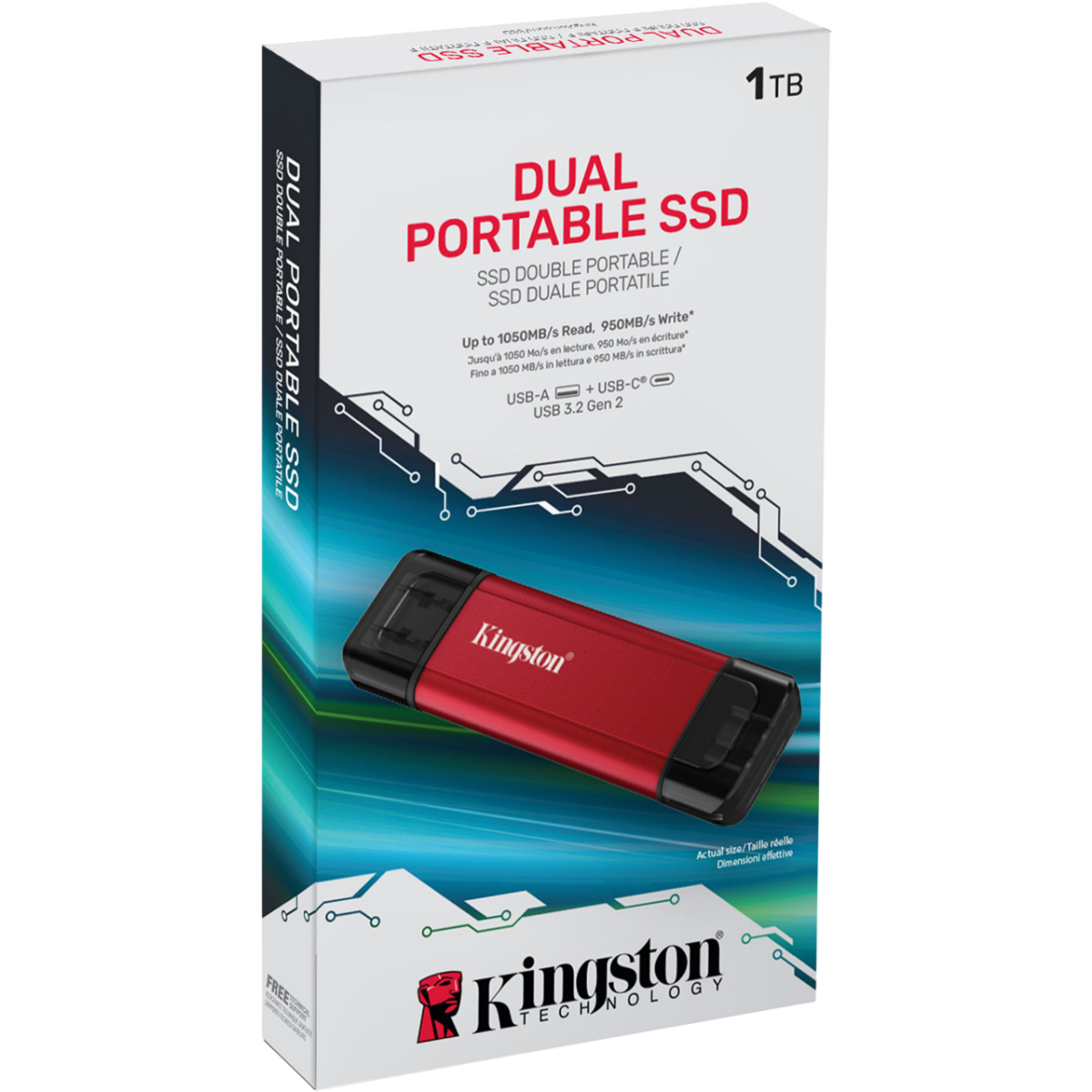 Externer SSD-Speicher 1TB Kingston Dual Portable (SPSD/1TB) - Foto 4