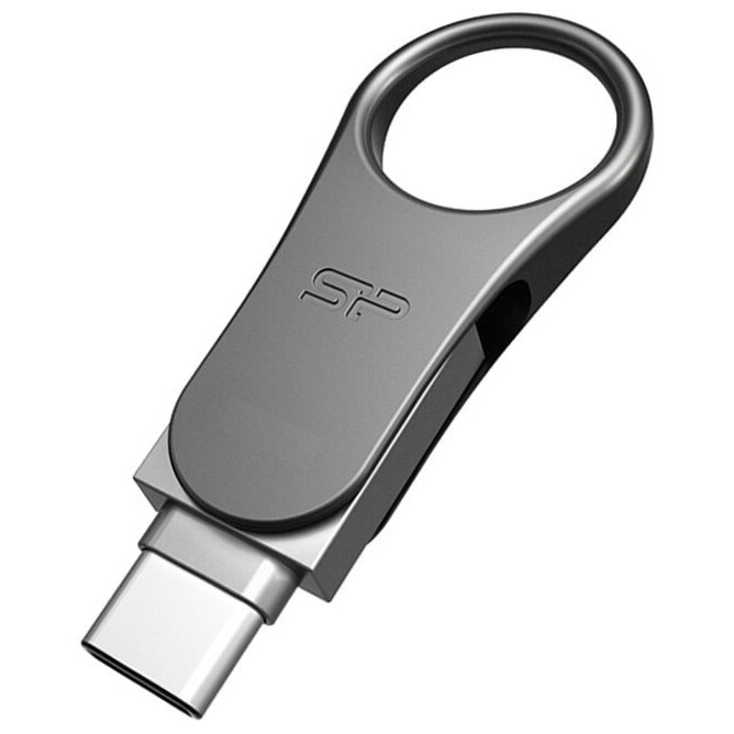 USB zibatmiņa 64Gb Silicon Power Mobile C80 Silver (SP064GBUC3C80V1S)