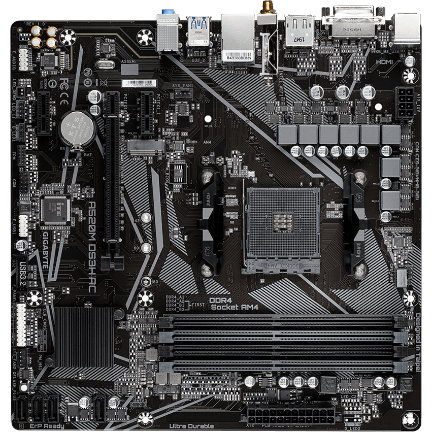 carte mère Gigabyte A520M DS3H AC