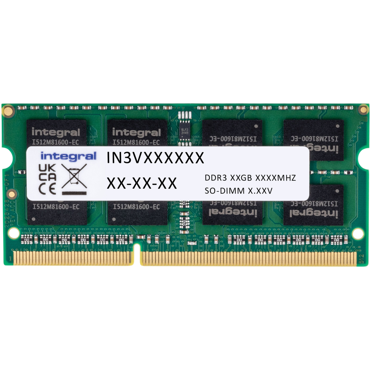Mémoire vive 8GB DDR-III 1600MHz Integral SO-DIMM (IN3V8GNAJKXLV)