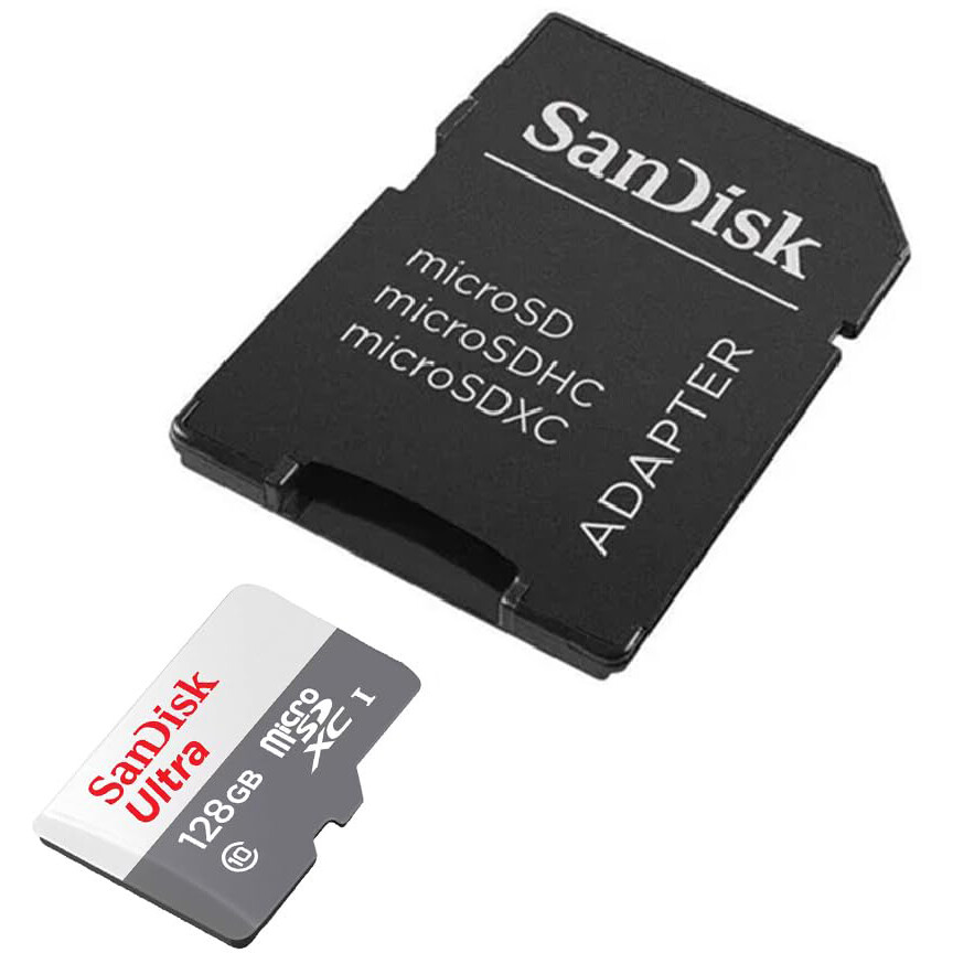 Карта памяти 128GB MicroSD SanDisk Ultra + SD adapter (SDSQUNR-128G-GN3MA) - photo 2