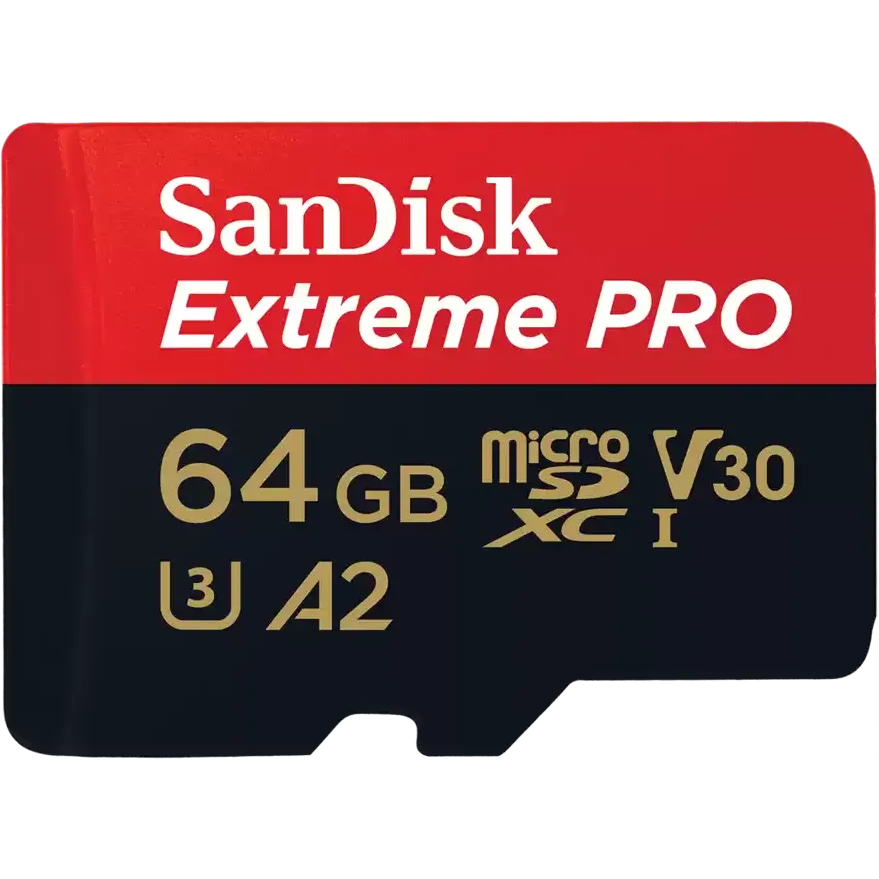 Карта памяти 64GB MicroSD SanDisk Extreme Pro + SD adapter (SDSQXCU-064G-GN6MA)