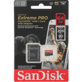 Карта памяти 64GB MicroSD SanDisk Extreme Pro + SD adapter (SDSQXCU-064G-GN6MA)