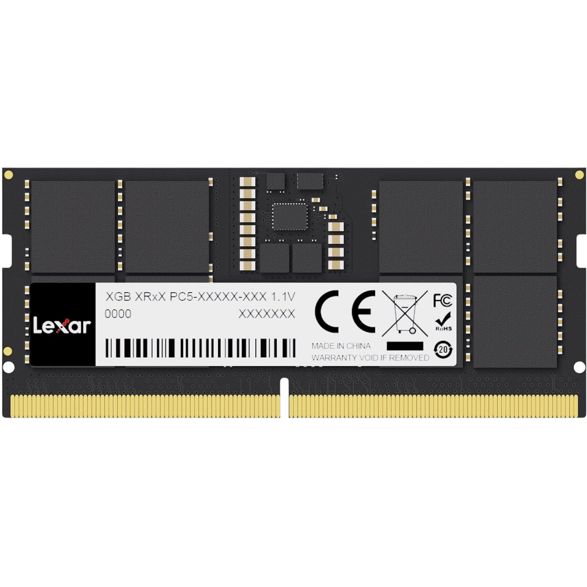 Mémoire vive 16GB DDR5 4800MHz Lexar SO-DIMM (LD5DS016G-B4800GSST)