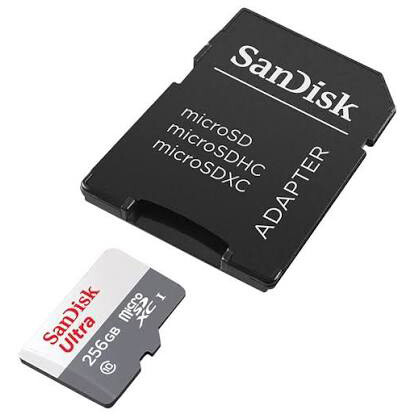 Carte mémoire 256GB MicroSD SanDisk Ultra + SD adapter (SDSQUNR-256G-GN6TA) - photo 2