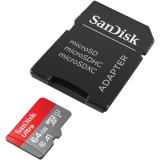 Carte mémoire 64GB MicroSD SanDisk Ultra + SD adapter (SDSQUAB-064G-GN6TA)