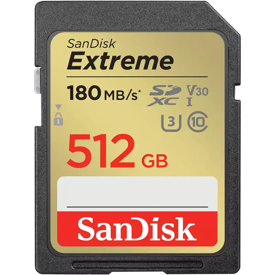 Carte mémoire 512GB SD SanDisk Extreme (SDSDXVV-512G-GNCIN)