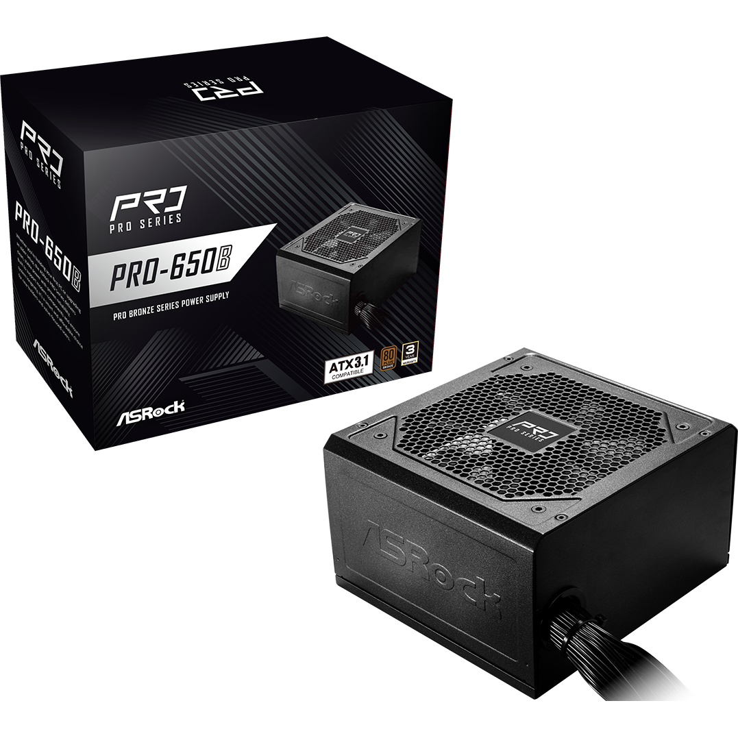 Alimentation électrique 650W ASRock PRO PRO-650B - 90-UXR065-BNEAA2 - photo 5