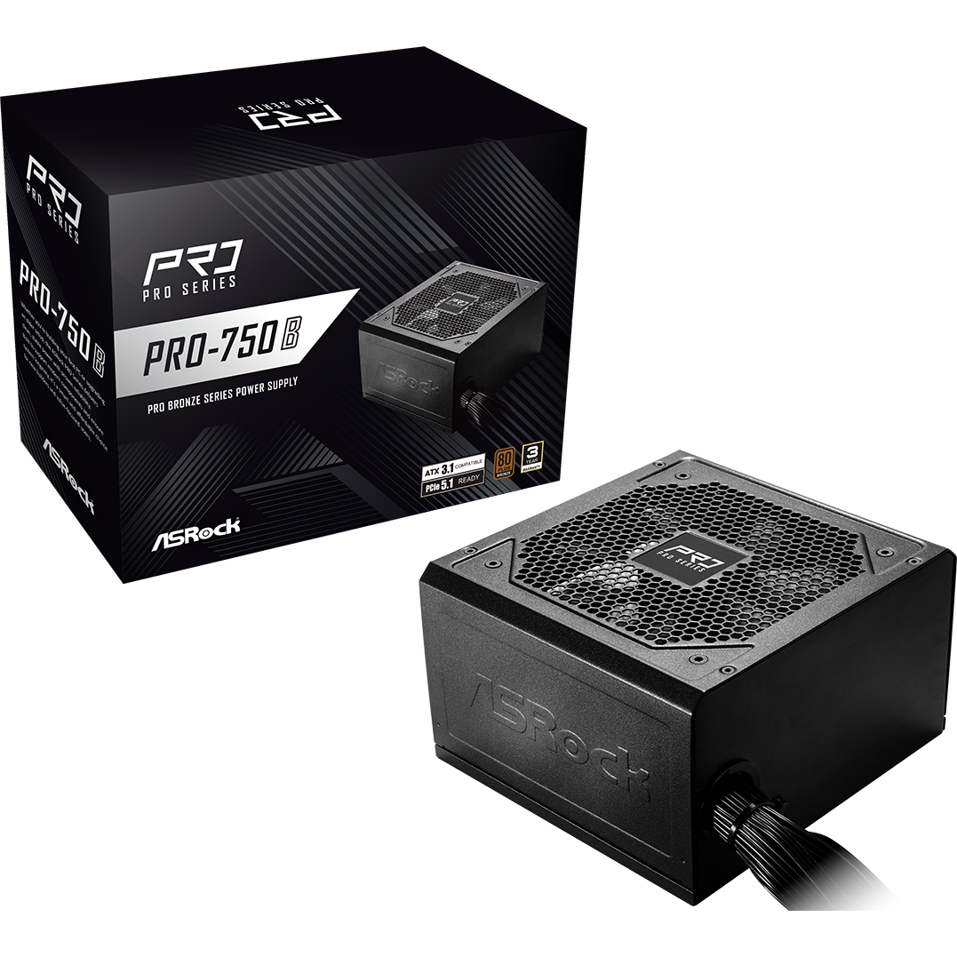 Alimentation électrique 750W ASRock PRO PRO-750B - 90-UXR075-BNEAA2 - photo 5