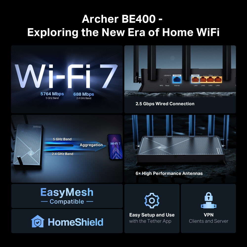 Routeur Wi-Fi TP-Link Archer BE400 - photo 4