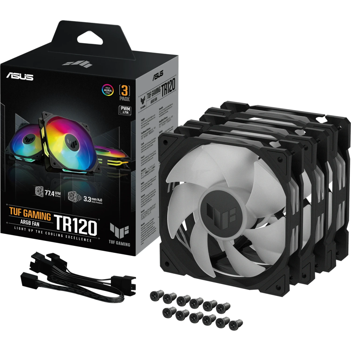 Case Fan ASUS TUF Gaming TR120 ARGB Black (3 pcs) - 90DA0090-B09020