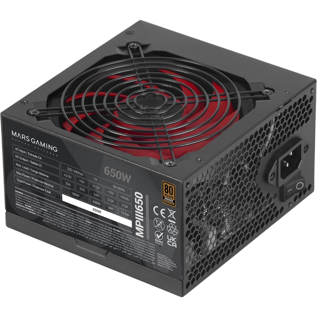 Alimentation électrique 650W Mars Gaming MPIII650