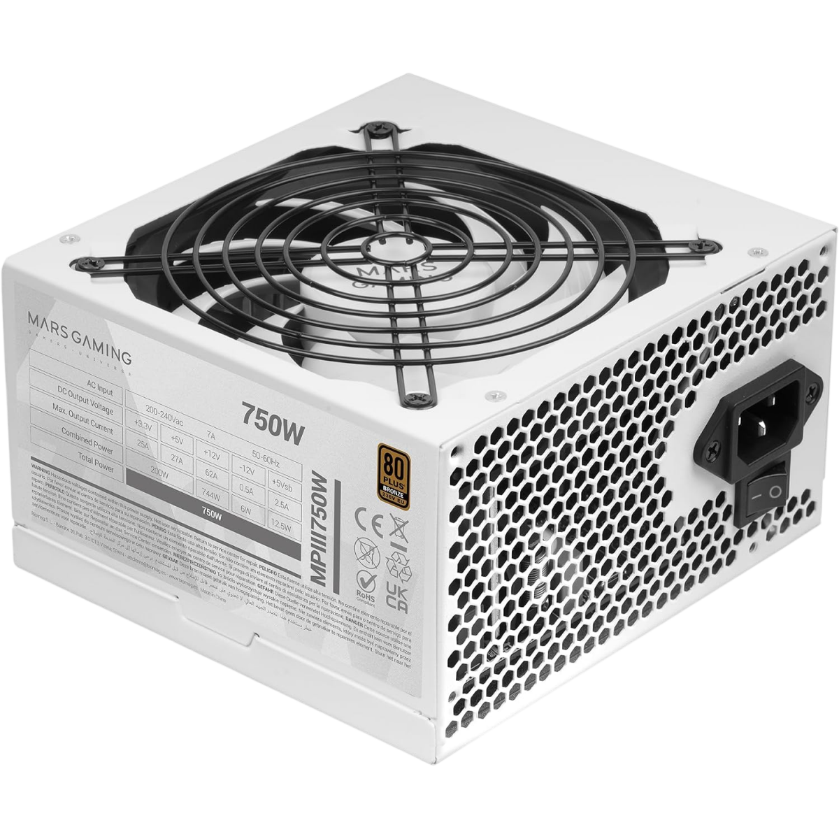 Alimentation électrique 750W Mars Gaming MPIII750W