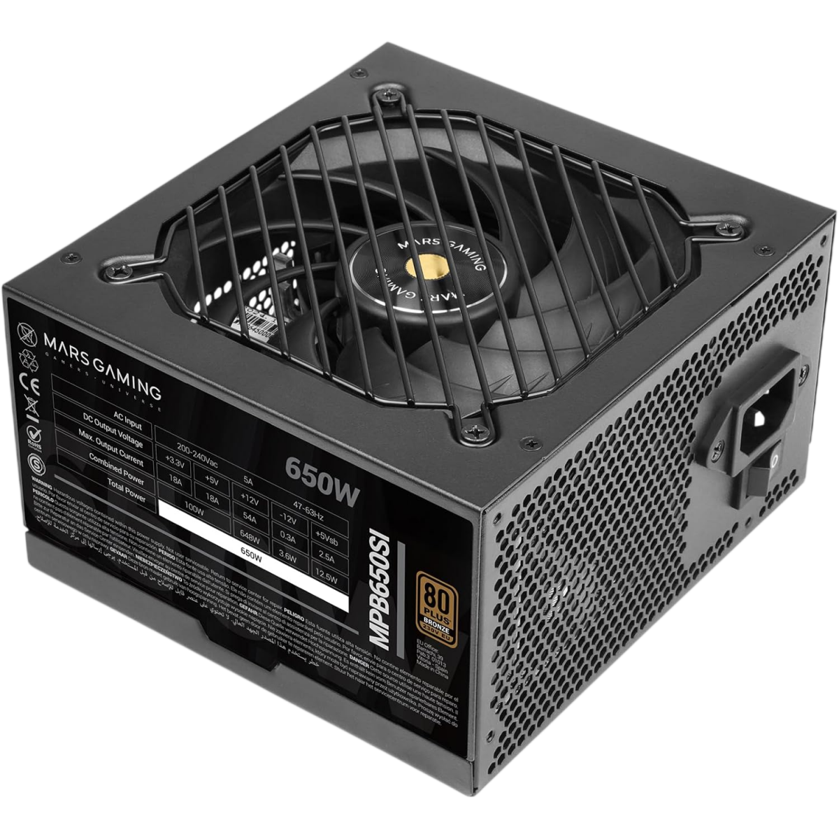 Alimentation électrique 650W Mars Gaming MPB650SI