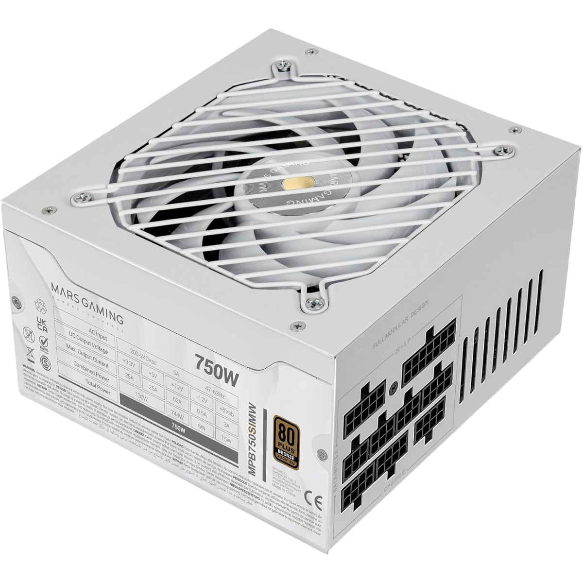 Alimentation électrique 750W Mars Gaming MPB750SIMW