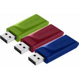 USB Flash Drive 16GB Verbatim Slider Red/Blue/Green (49326) (3 Pcs)