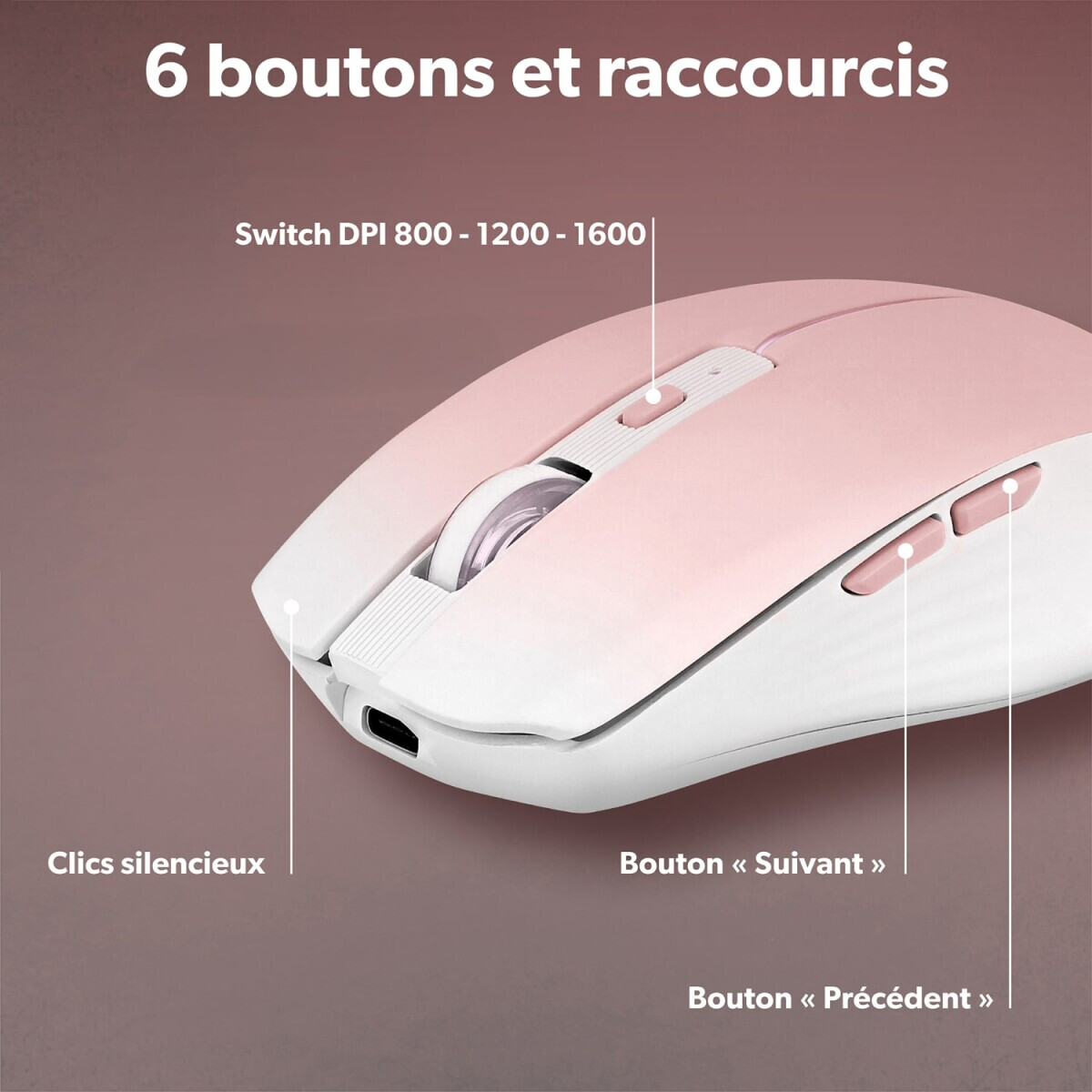 Mouse T'nB Sans fil Gradient Pink - MWGRADIENTPK - photo 6